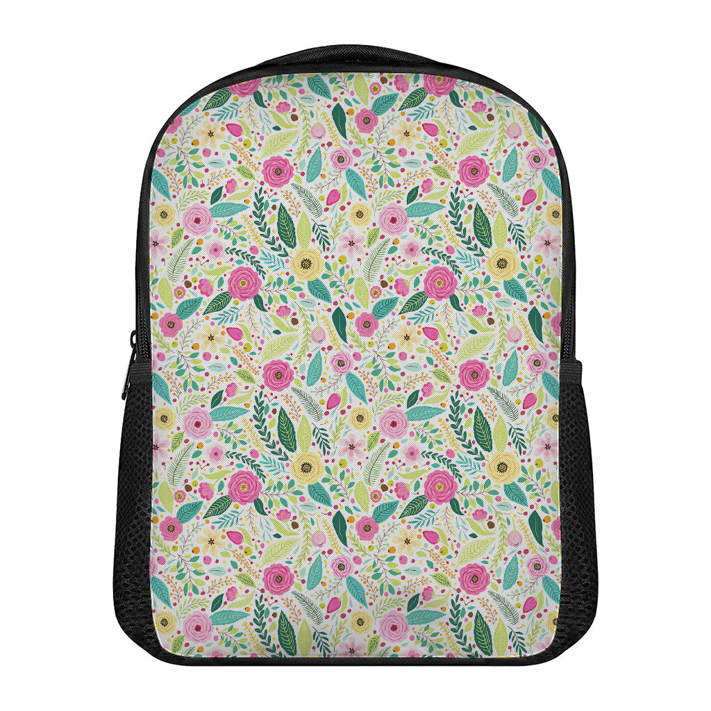 Girly Spring Flower Pattern Print Casual Backpack