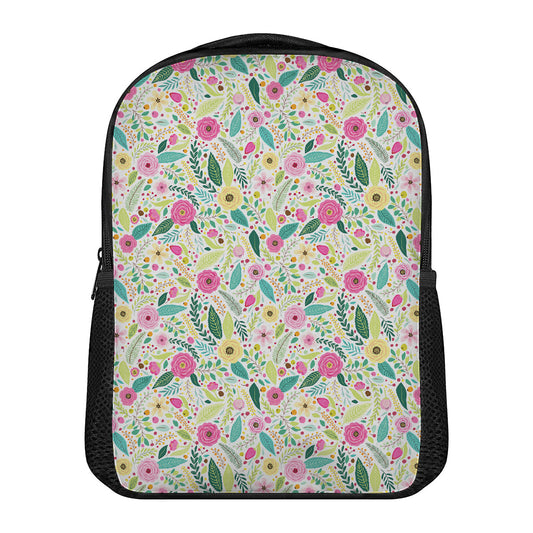 Girly Spring Flower Pattern Print Casual Backpack