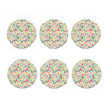 Girly Spring Flower Pattern Print Coaster Set