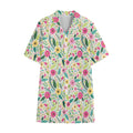 Girly Spring Flower Pattern Print Cotton Hawaiian Shirt