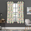 Girly Spring Flower Pattern Print Grommet Curtain Panels