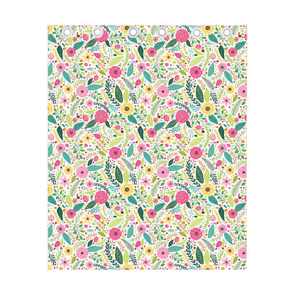 Girly Spring Flower Pattern Print Curtain