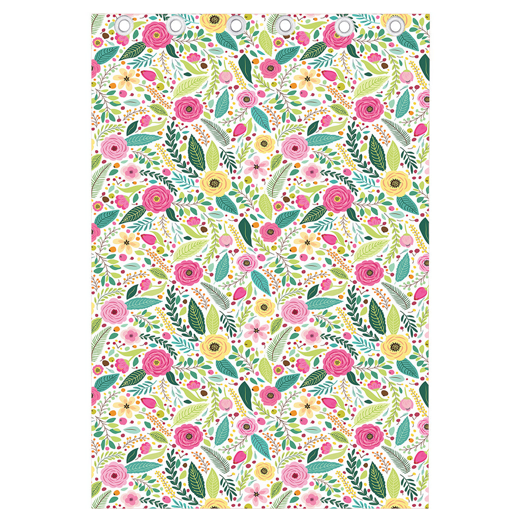 Girly Spring Flower Pattern Print Curtain