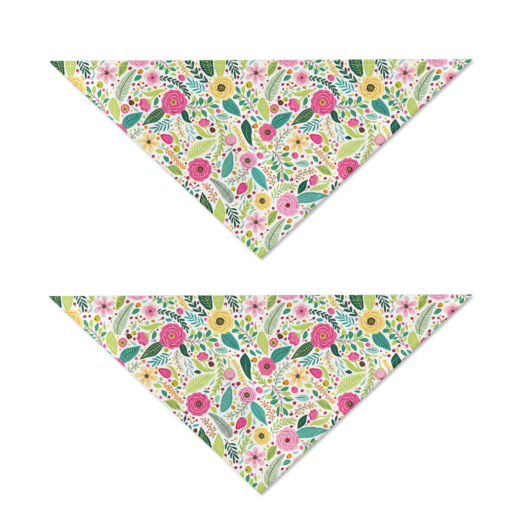 Girly Spring Flower Pattern Print Dog Bandana