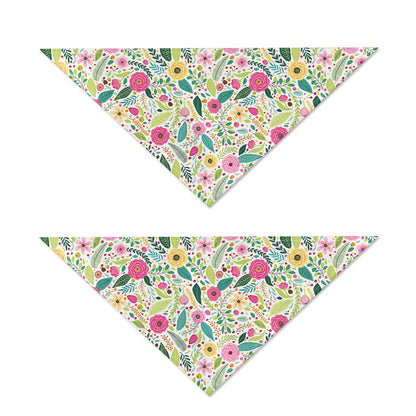 Girly Spring Flower Pattern Print Dog Bandana