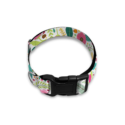 Girly Spring Flower Pattern Print Dog Collar