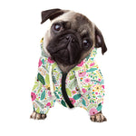 Girly Spring Flower Pattern Print Dog Zip Up Hoodie