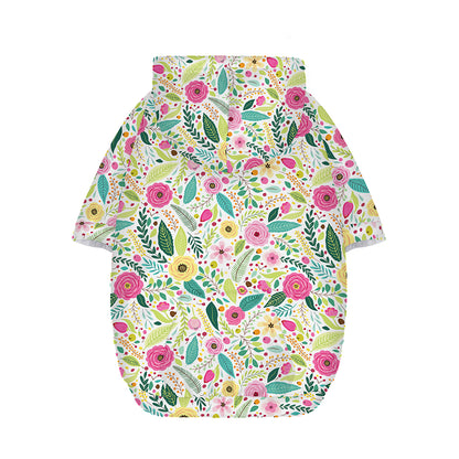 Girly Spring Flower Pattern Print Dog Zip Up Hoodie