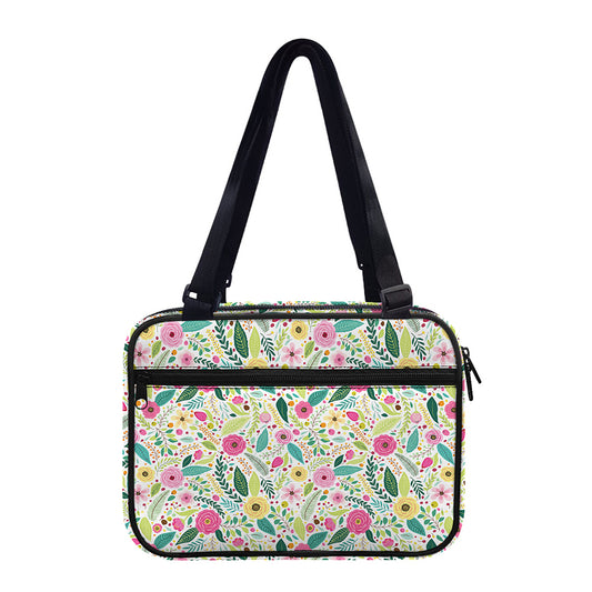 Girly Spring Flower Pattern Print Double Strap Bible Bag