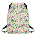 Girly Spring Flower Pattern Print Drawstring Backpack
