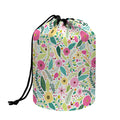 Girly Spring Flower Pattern Print Drawstring Makeup Bag
