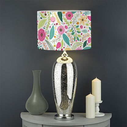 Girly Spring Flower Pattern Print Drum Lamp Shade