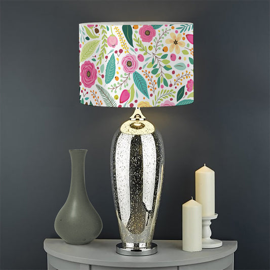 Girly Spring Flower Pattern Print Drum Lamp Shade