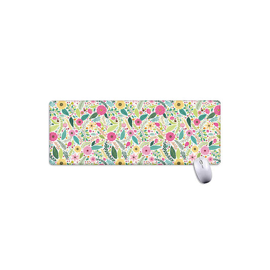 Girly Spring Flower Pattern Print Extended Mouse Pad