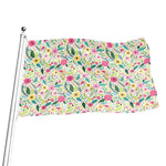 Girly Spring Flower Pattern Print Flag