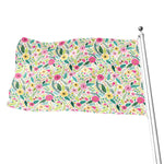 Girly Spring Flower Pattern Print Flag