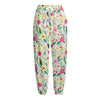 Girly Spring Flower Pattern Print Fleece Lined Knit Pants