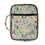 Girly Spring Flower Pattern Print Front Pocket Bible Bag