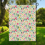 Girly Spring Flower Pattern Print Garden Flag