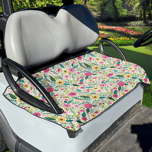 Girly Spring Flower Pattern Print Golf Cart Seat Cover
