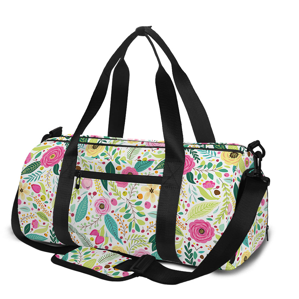 Girly Spring Flower Pattern Print Gym Bag