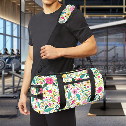 Girly Spring Flower Pattern Print Gym Bag