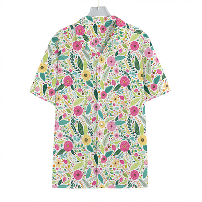 Girly Spring Flower Pattern Print Hawaiian Shirt