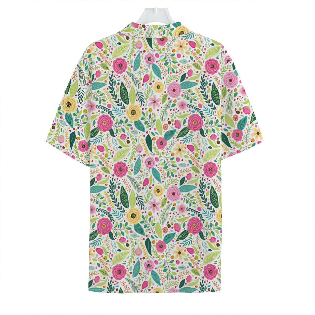 Girly Spring Flower Pattern Print Hawaiian Shirt