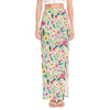 Girly Spring Flower Pattern Print High Slit Maxi Skirt