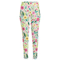 Girly Spring Flower Pattern Print High-Waisted Pocket Leggings