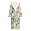 Girly Spring Flower Pattern Print Hooded Bathrobe