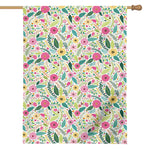 Girly Spring Flower Pattern Print House Flag