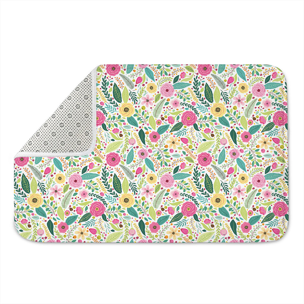 Girly Spring Flower Pattern Print Indoor Door Mat