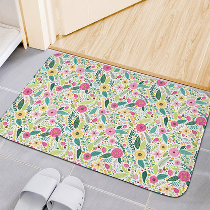 Girly Spring Flower Pattern Print Indoor Door Mat