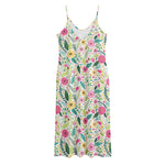 Girly Spring Flower Pattern Print Jersey Midi Cami Dress