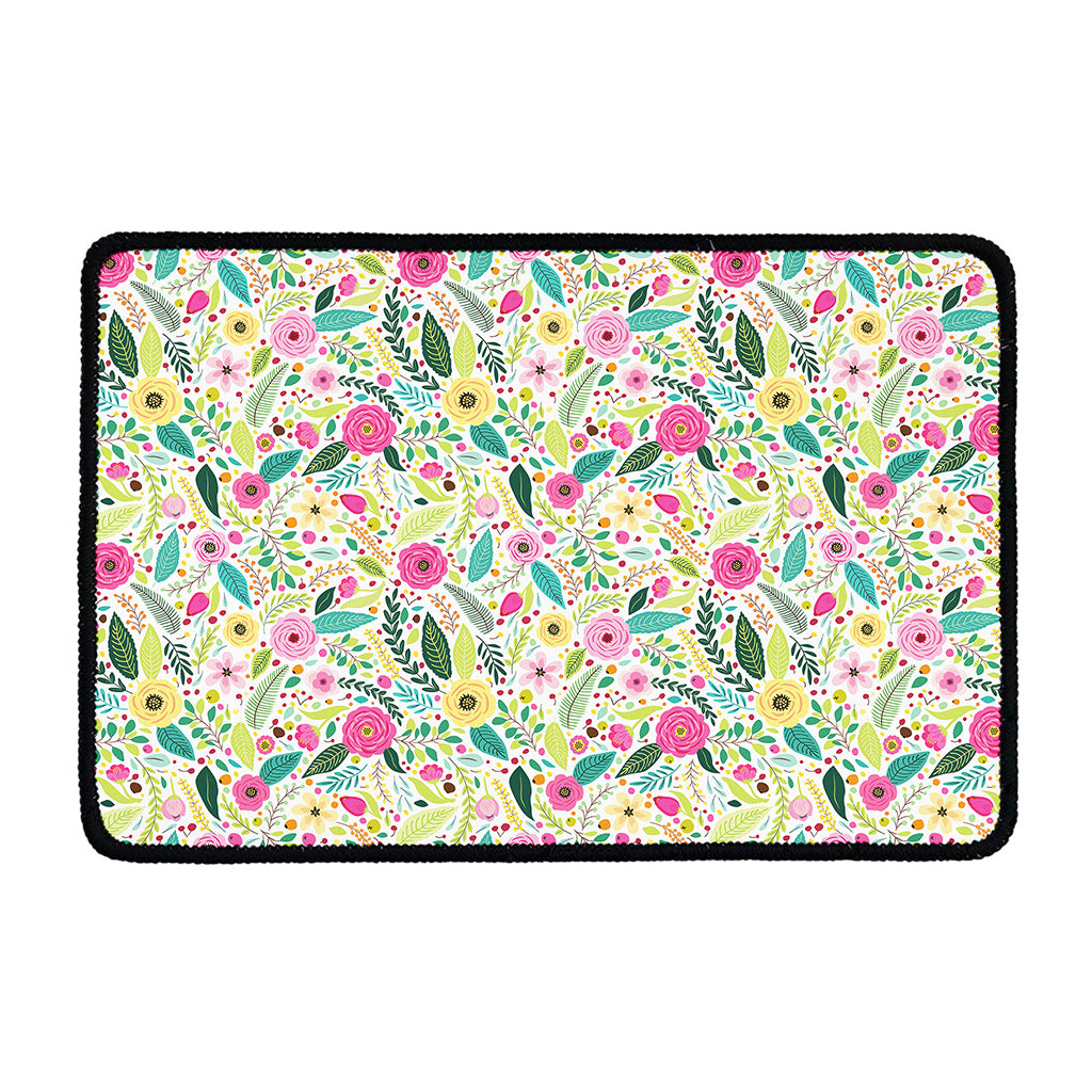 Girly Spring Flower Pattern Print Kitchen Mat