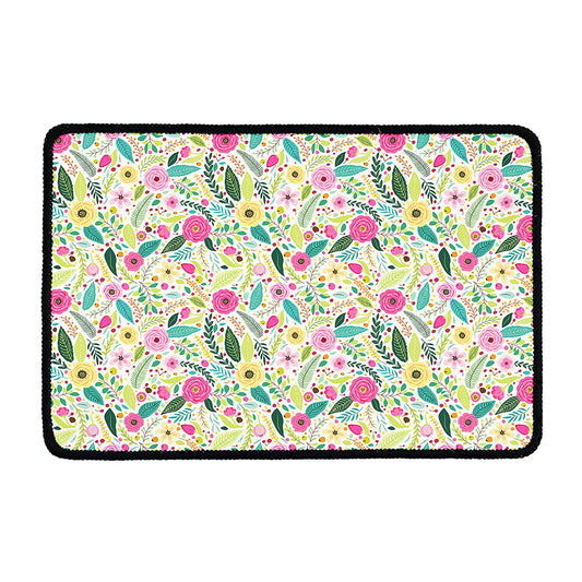 Girly Spring Flower Pattern Print Kitchen Mat