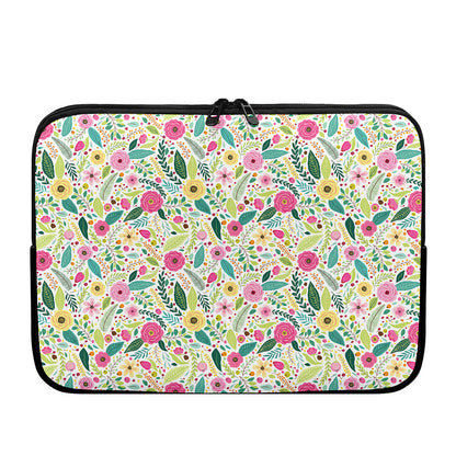 Girly Spring Flower Pattern Print Laptop Sleeve