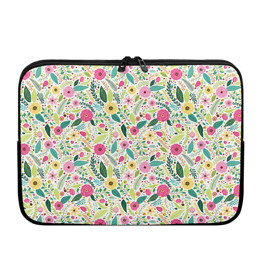Girly Spring Flower Pattern Print Laptop Sleeve
