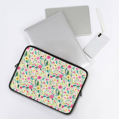 Girly Spring Flower Pattern Print Laptop Sleeve
