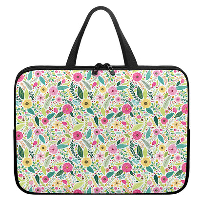 Girly Spring Flower Pattern Print Laptop Sleeve With Handle