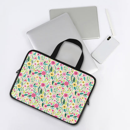Girly Spring Flower Pattern Print Laptop Sleeve With Handle