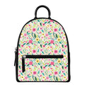 Girly Spring Flower Pattern Print Leather Backpack