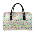 Girly Spring Flower Pattern Print Leather Duffel Bag