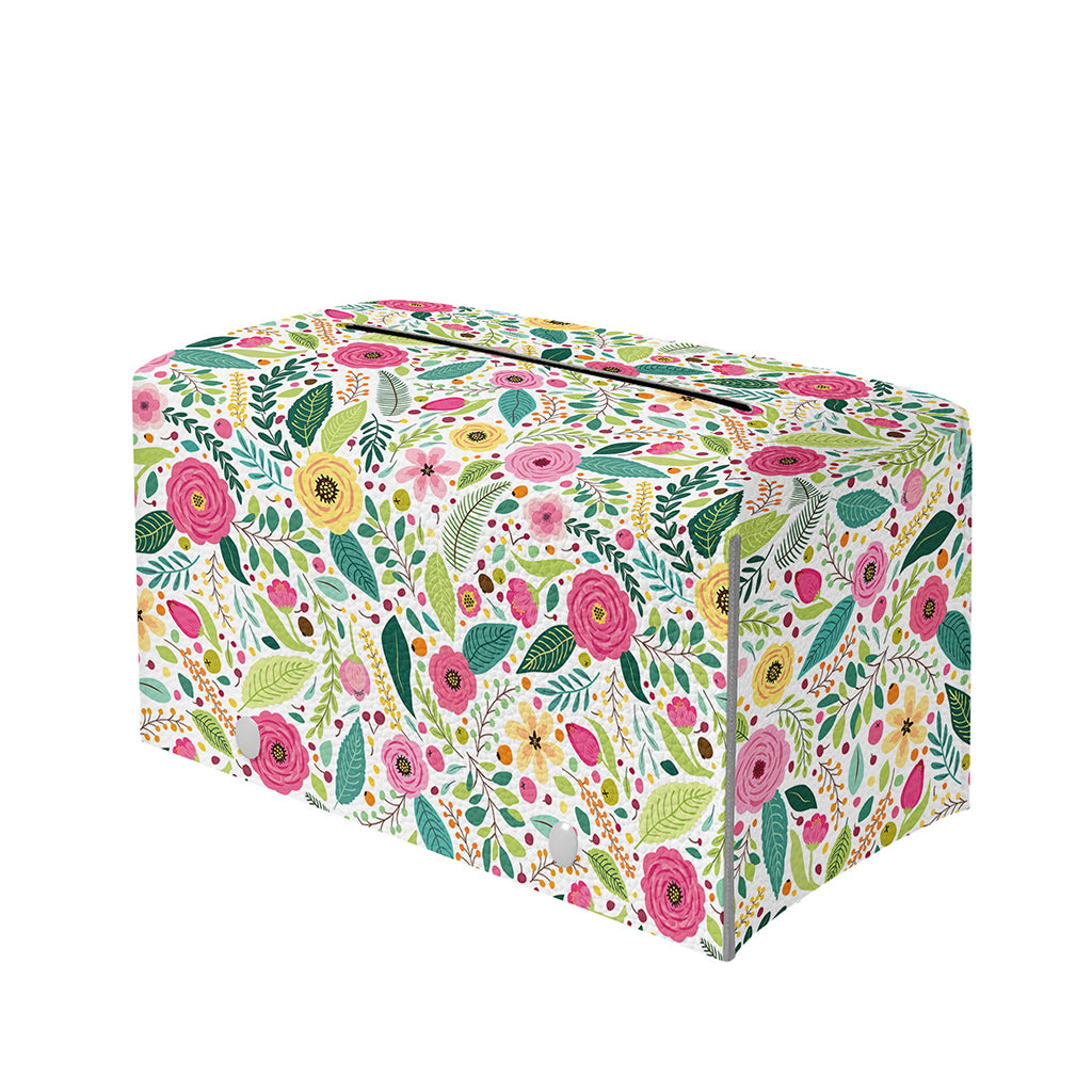 Girly Spring Flower Pattern Print Leather Tissue Box Cover