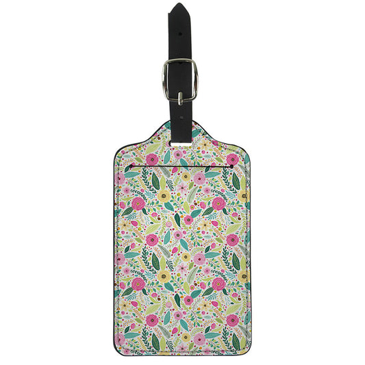 Girly Spring Flower Pattern Print Luggage Tag