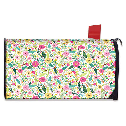 Girly Spring Flower Pattern Print Mailbox Cover
