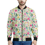 Girly Spring Flower Pattern Print Men's Bomber Jacket