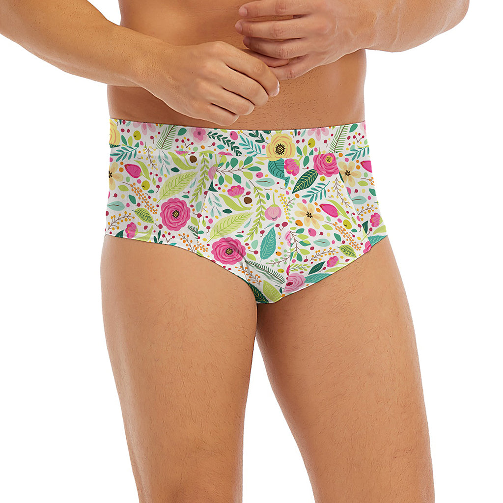 Girly Spring Flower Pattern Print Men's Briefs