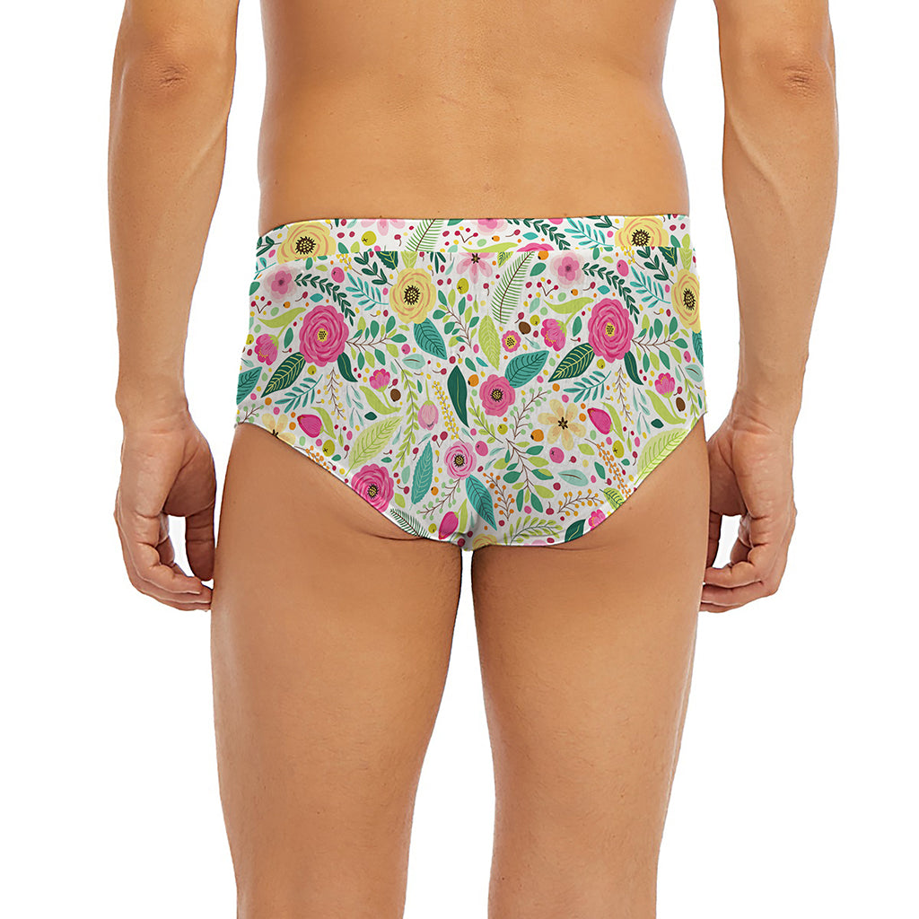 Girly Spring Flower Pattern Print Men's Briefs
